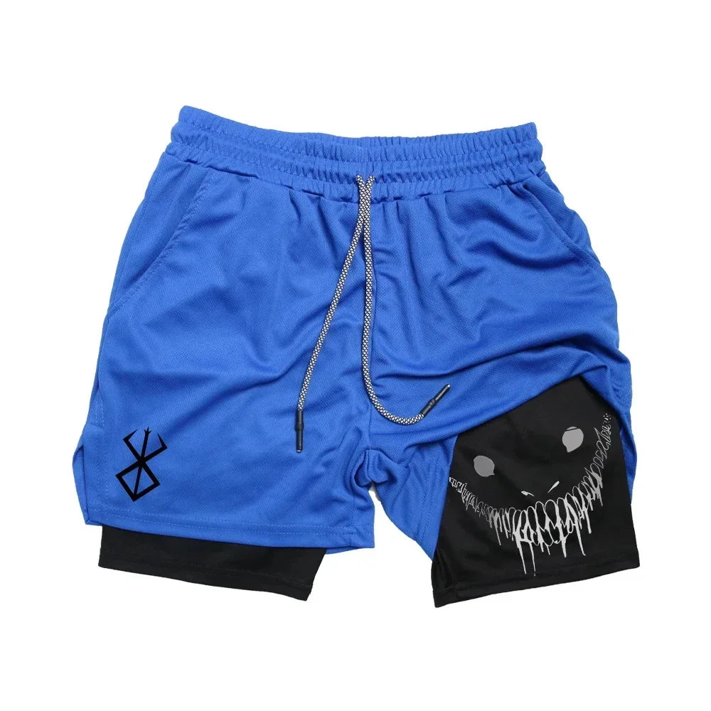 Men’s 2-in-1 Running Shorts Quick Dry Gym Workout