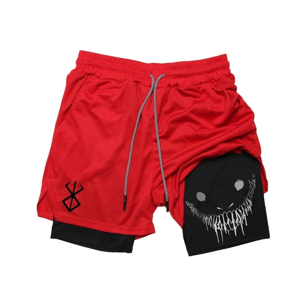 Men’s 2-in-1 Running Shorts Quick Dry Gym Workout