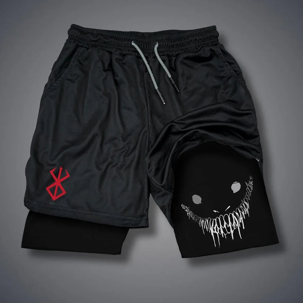 Men’s 2-in-1 Running Shorts Quick Dry Gym Workout
